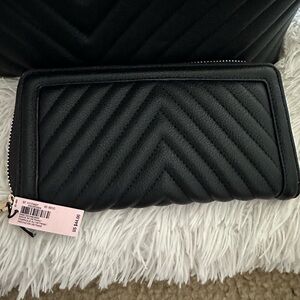 Victoria secret black large purse with black large wallet brand new with tags